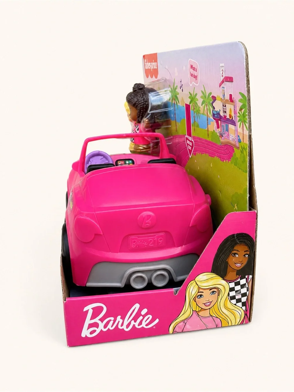 Fisher-Price Little People Barbie Convertible Car Playset NIB Sounds
